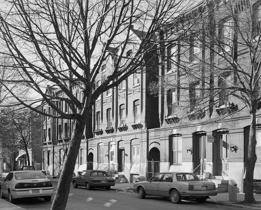 Brick rowhouses in West Philadelphia — porch-front blocks with some of the city